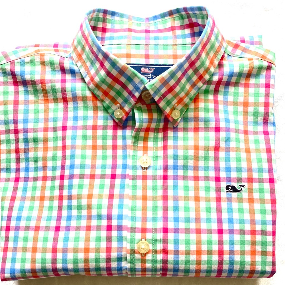 Vineyard Vines Boys The Whale Shirt Plaid XL